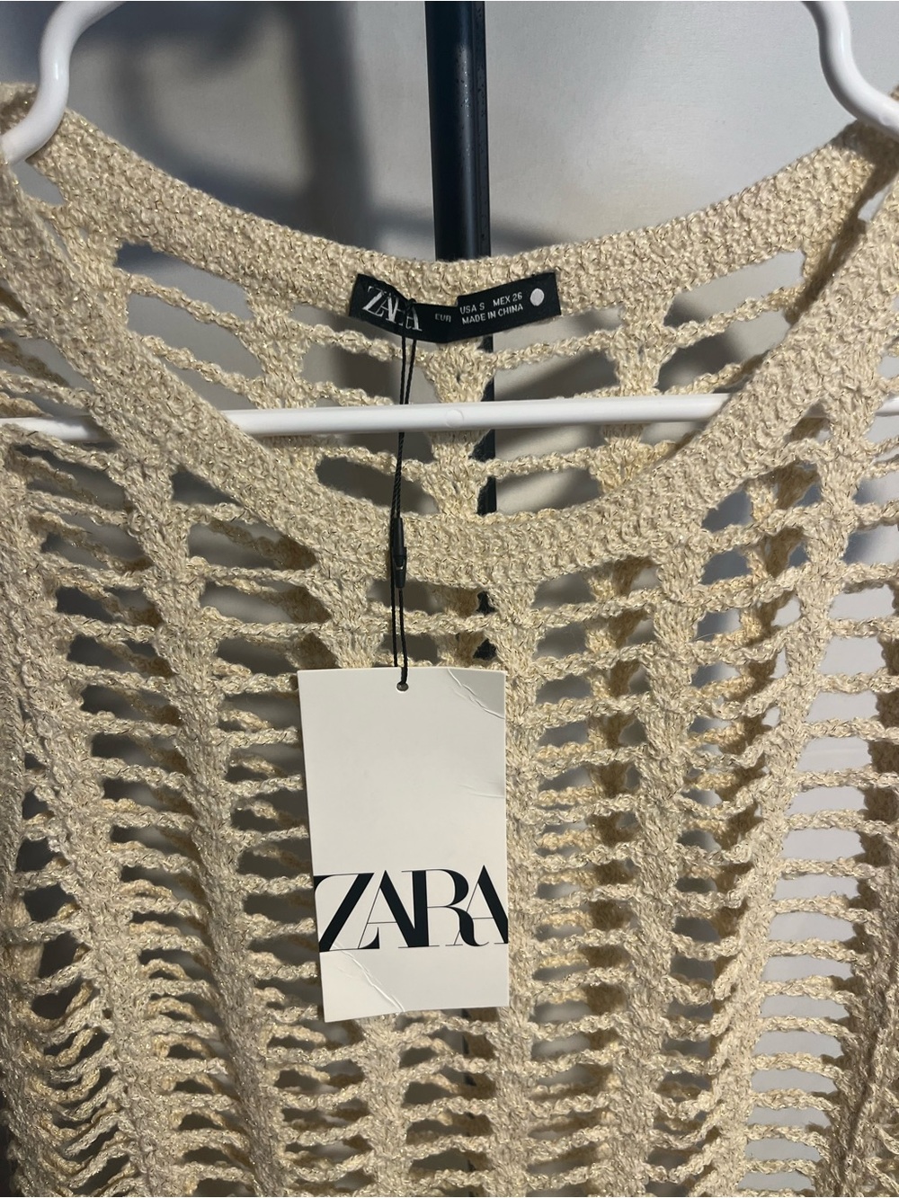 NWT Zara Open Knit Mesh Tunic Maxi Dress / Coverup - Cream - Size
Small - Picture 9 of 10